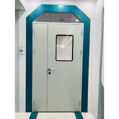 comprar Sala limpa Porta metálica de folha dupla assimétrica Porta de aço do hospital revestida de pó online manufacture